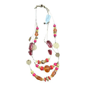 Chico's Orange‎ Pink Gold tone necklace